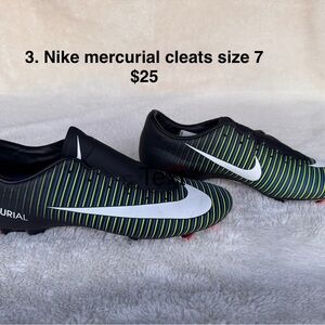 Nike Mercurial Men's Black and Green Cleats